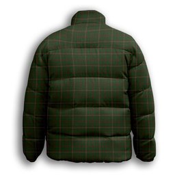 ScotsTee Shop Scottish MacKinnon Hunting Premium Tartan Collar Down Jacket Winter White Duck Down Plaid