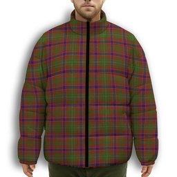 ScotsTee Shop Scottish Lumsden Premium Tartan Collar Down Jacket Winter White Duck Down Plaid