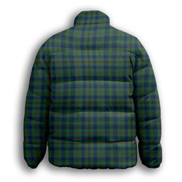 ScotsTee Shop Scottish Moncreiffe of Atholl Modern Premium Tartan Collar Down Jacket Winter White Duck Down Plaid