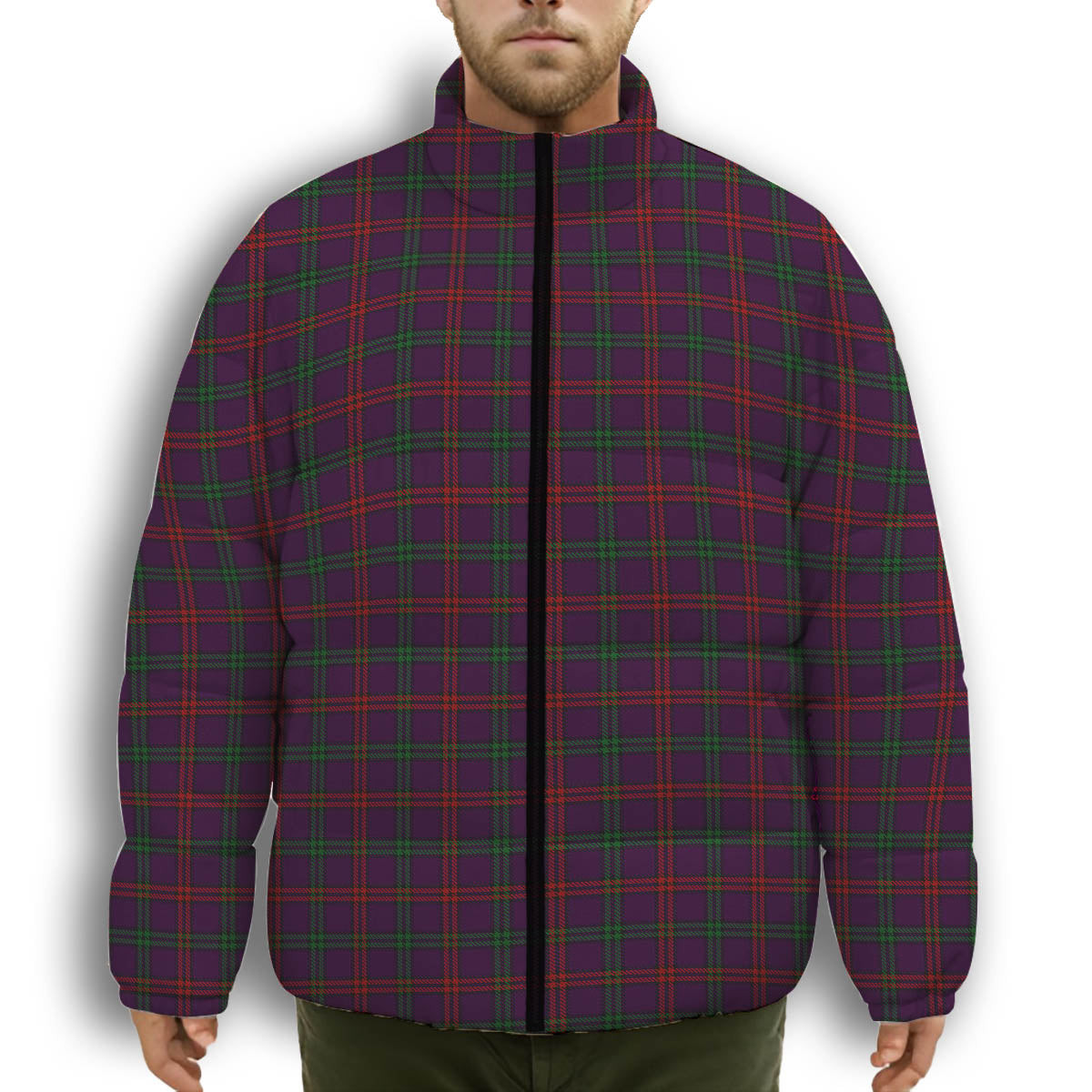 ScotsTee Shop Scottish Montgomrie or Montgomery of Eglinton Premium Tartan Collar Down Jacket Winter White Duck Down Plaid