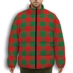 ScotsTee Shop Scottish Moncrieffe SC Premium Tartan Collar Down Jacket Winter White Duck Down Plaid