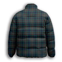 ScotsTee Shop Scottish MacConnell Modern Premium Tartan Collar Down Jacket Winter White Duck Down Plaid