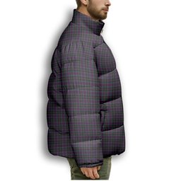 ScotsTee Shop Scottish Harriss Dylan & Family Premium Tartan Collar Down Jacket Winter White Duck Down Plaid
