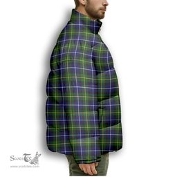 ScotsTee Shop Scottish McNeil of Barra Modern Premium Tartan Collar Down Jacket Winter White Duck Down Plaid