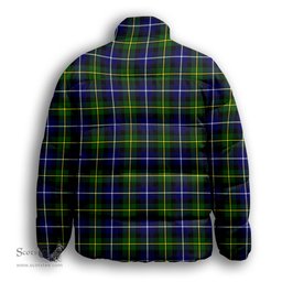 ScotsTee Shop Scottish McNeil of Barra Modern Premium Tartan Collar Down Jacket Winter White Duck Down Plaid