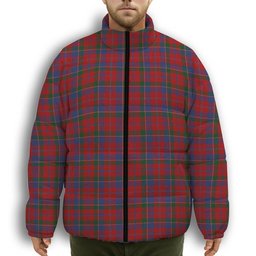 ScotsTee Shop Scottish McDonald of Glenaladale Premium Tartan Collar Down Jacket Winter White Duck Down Plaid