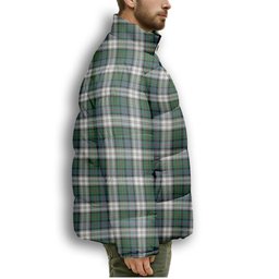 ScotsTee Shop Scottish MacCallum Dress Ancient Premium Tartan Collar Down Jacket Winter White Duck Down Plaid