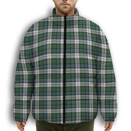 ScotsTee Shop Scottish MacCallum Dress Ancient Premium Tartan Collar Down Jacket Winter White Duck Down Plaid
