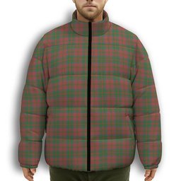 ScotsTee Shop Scottish MacDonald of Glencoe Ancient Premium Tartan Collar Down Jacket Winter White Duck Down Plaid