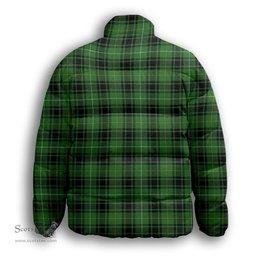 ScotsTee Shop Scottish MacIver Hunting Ancient Premium Tartan Collar Down Jacket Winter White Duck Down Plaid