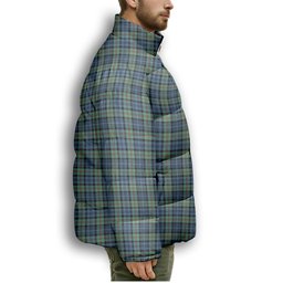 ScotsTee Shop Scottish McKinlay Ancient Premium Tartan Collar Down Jacket Winter White Duck Down Plaid