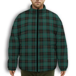 ScotsTee Shop Scottish MacArthur-Fox Hunting Modern Premium Tartan Collar Down Jacket Winter White Duck Down Plaid