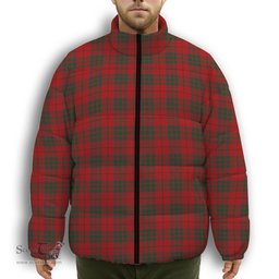 ScotsTee Shop Scottish MacNab Premium Tartan Collar Down Jacket Winter White Duck Down Plaid