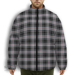 ScotsTee Shop Scottish Moffat Ancient Premium Tartan Collar Down Jacket Winter White Duck Down Plaid