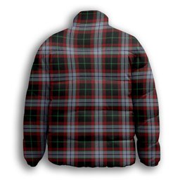 ScotsTee Shop Scottish Lindsay Hunting Ancient Premium Tartan Collar Down Jacket Winter White Duck Down Plaid