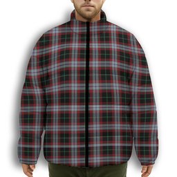 ScotsTee Shop Scottish Lindsay Hunting Ancient Premium Tartan Collar Down Jacket Winter White Duck Down Plaid