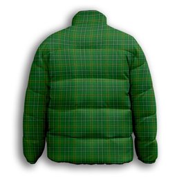 ScotsTee Shop Scottish Wexford County SC Premium Tartan Collar Down Jacket Winter White Duck Down Plaid
