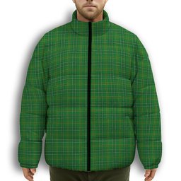 ScotsTee Shop Scottish Wexford County SC Premium Tartan Collar Down Jacket Winter White Duck Down Plaid
