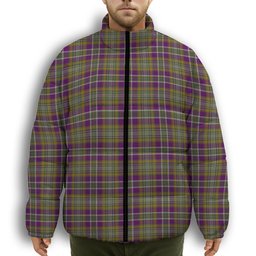 ScotsTee Shop Scottish Wexford County, Crest Range Premium Tartan Collar Down Jacket Winter White Duck Down Plaid