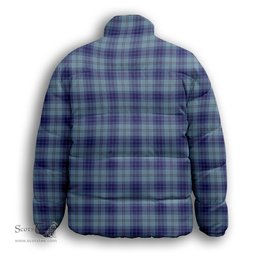 ScotsTee Shop Scottish Traynor Premium Tartan Collar Down Jacket Winter White Duck Down Plaid
