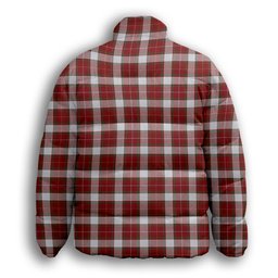 ScotsTee Shop Scottish MacPhee Dress Ancient Premium Tartan Collar Down Jacket Winter White Duck Down Plaid