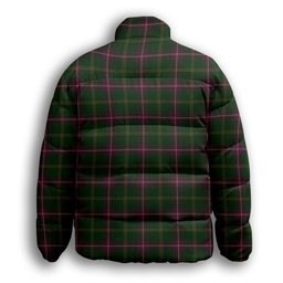 ScotsTee Shop Scottish Hall from Springbrook and Newtown Premium Tartan Collar Down Jacket Winter White Duck Down Plaid