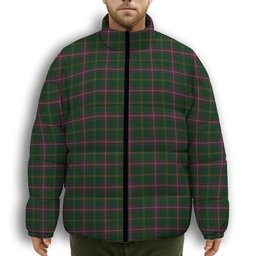 ScotsTee Shop Scottish Hall from Springbrook and Newtown Premium Tartan Collar Down Jacket Winter White Duck Down Plaid