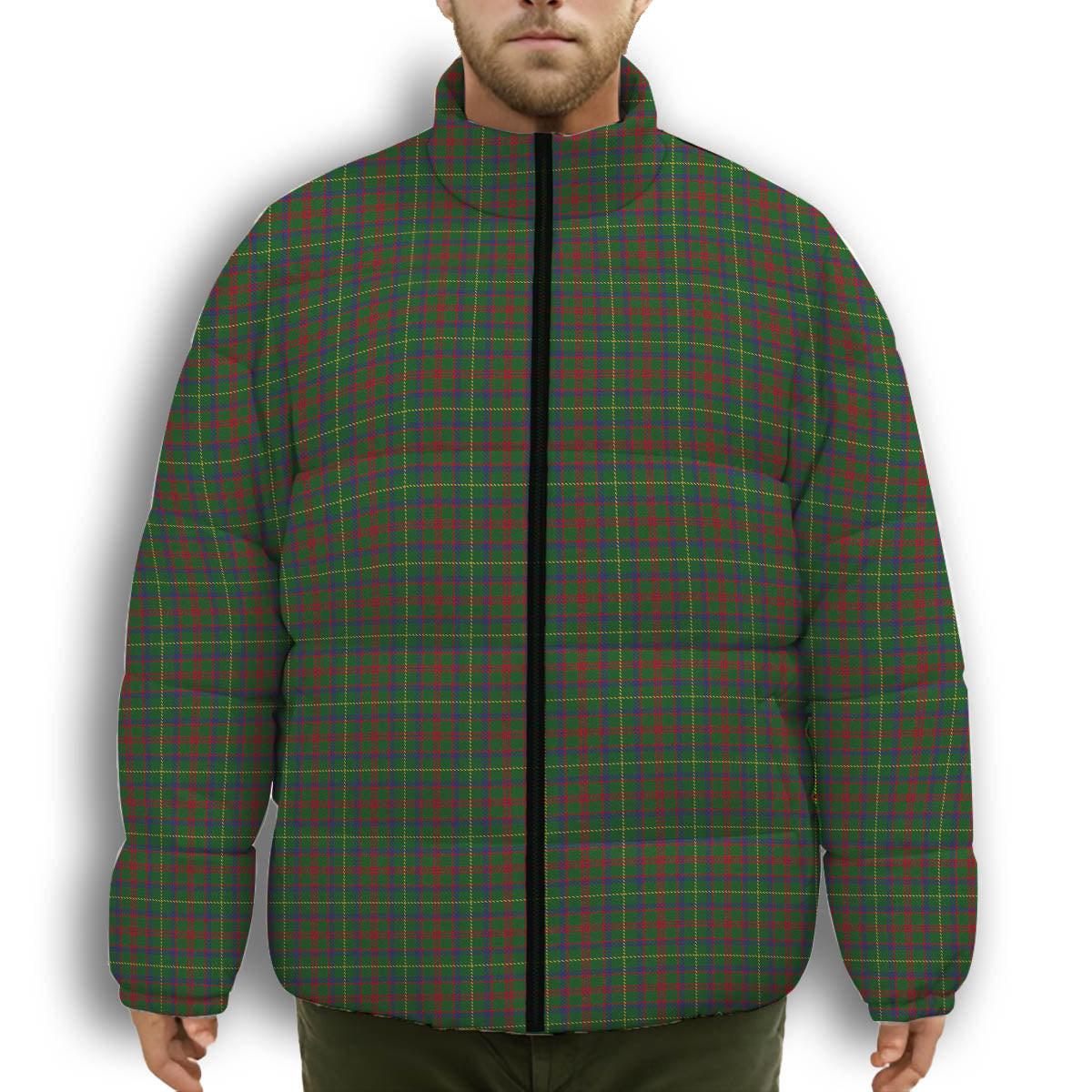 ScotsTee Shop Scottish MacKintosh Hunting Premium Tartan Collar Down Jacket Winter White Duck Down Plaid