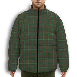ScotsTee Shop Scottish MacKintosh Hunting Premium Tartan Collar Down Jacket Winter White Duck Down Plaid