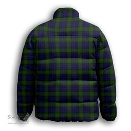 ScotsTee Shop Scottish Gunn Premium Tartan Collar Down Jacket Winter White Duck Down Plaid