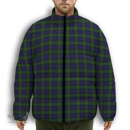 ScotsTee Shop Scottish Gunn Premium Tartan Collar Down Jacket Winter White Duck Down Plaid