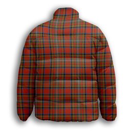 ScotsTee Shop Scottish Hepburn Ancient Premium Tartan Collar Down Jacket Winter White Duck Down Plaid