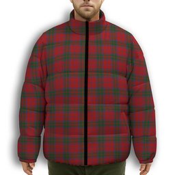 ScotsTee Shop Scottish Grant Vestiarium Scoticum Premium Tartan Collar Down Jacket Winter White Duck Down Plaid