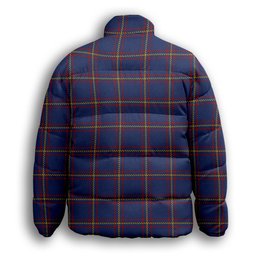 ScotsTee Shop Scottish MacLaine of Lochbuie Premium Tartan Collar Down Jacket Winter White Duck Down Plaid
