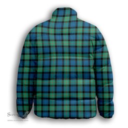 ScotsTee Shop Scottish Gunn Ancient Premium Tartan Collar Down Jacket Winter White Duck Down Plaid