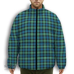 ScotsTee Shop Scottish Gunn Ancient Premium Tartan Collar Down Jacket Winter White Duck Down Plaid