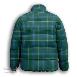 ScotsTee Shop Scottish Hay Hunting Modern Premium Tartan Collar Down Jacket Winter White Duck Down Plaid
