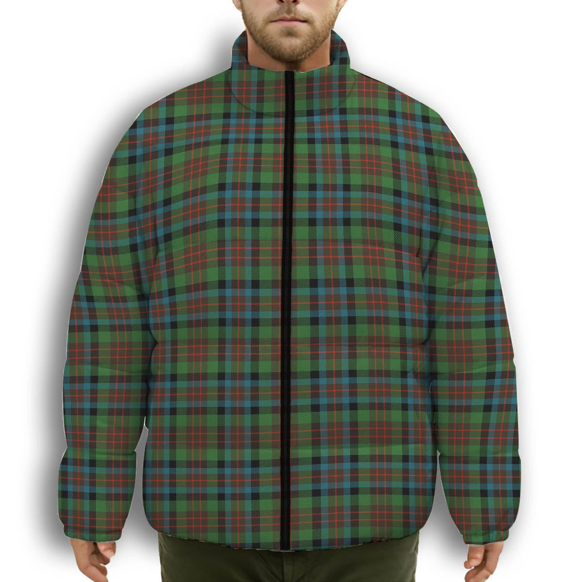 ScotsTee Shop Scottish McDuff Hunting Ancient Premium Tartan Collar Down Jacket Winter White Duck Down Plaid