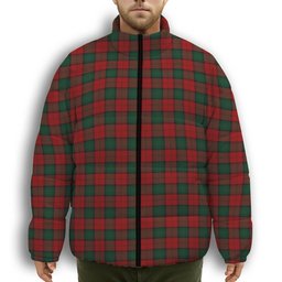 ScotsTee Shop Scottish Stewart of Atholl Premium Tartan Collar Down Jacket Winter White Duck Down Plaid