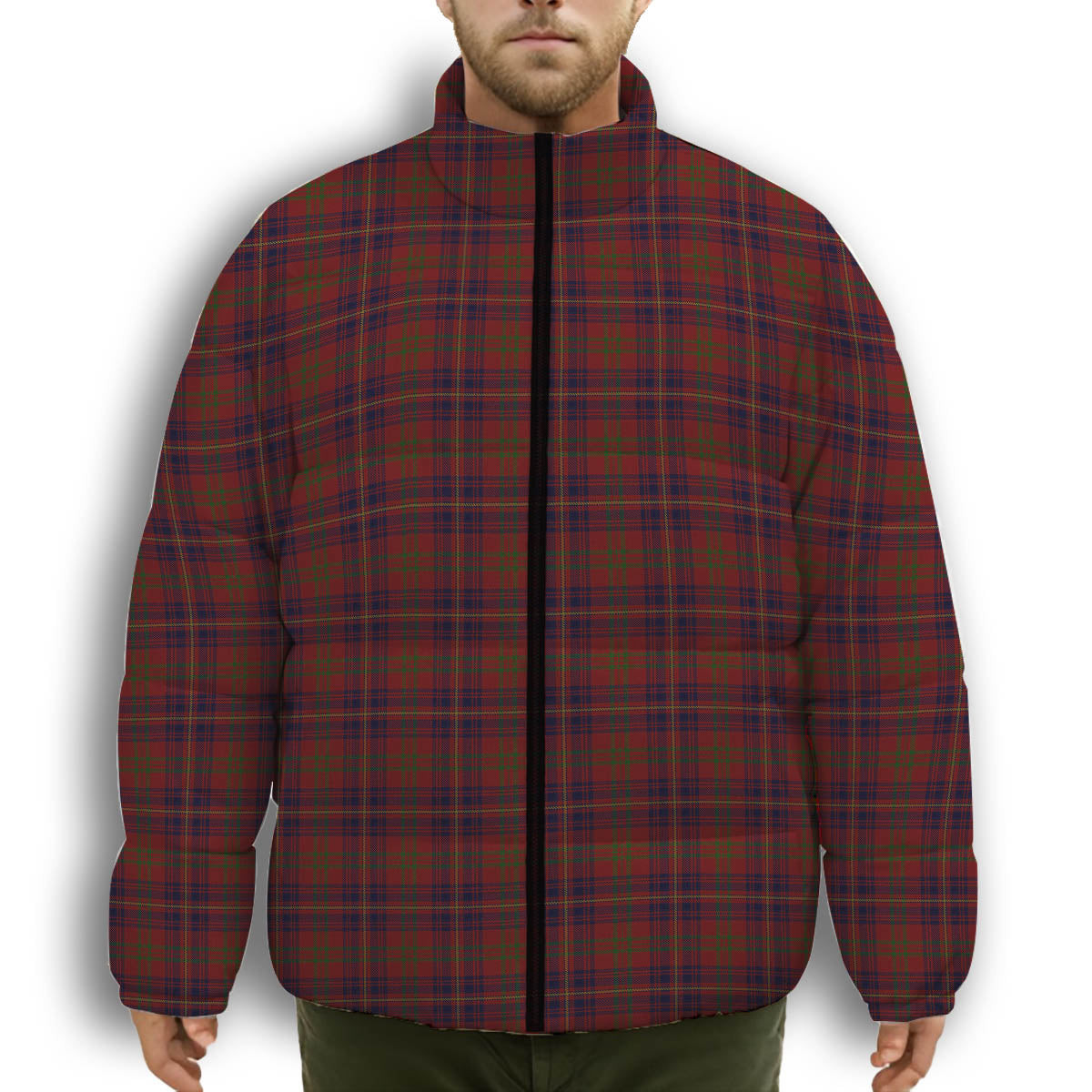 ScotsTee Shop Scottish Walker Premium Tartan Collar Down Jacket Winter White Duck Down Plaid