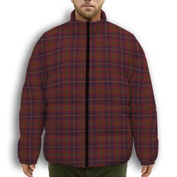 ScotsTee Shop Scottish Walker Premium Tartan Collar Down Jacket Winter White Duck Down Plaid