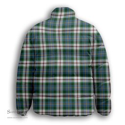 ScotsTee Shop Scottish McLeod Of Californian Ancient Premium Tartan Collar Down Jacket Winter White Duck Down Plaid
