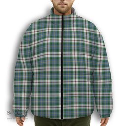 ScotsTee Shop Scottish McLeod Of Californian Ancient Premium Tartan Collar Down Jacket Winter White Duck Down Plaid