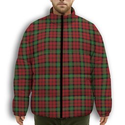 ScotsTee Shop Scottish Kerr Ancient Clan Premium Tartan Collar Down Jacket Winter White Duck Down Plaid