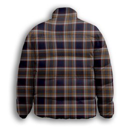 ScotsTee Shop Scottish Stewart Navy Premium Tartan Collar Down Jacket Winter White Duck Down Plaid