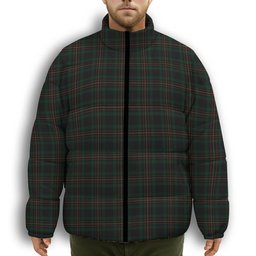 ScotsTee Shop Scottish Kalkofen Premium Tartan Collar Down Jacket Winter White Duck Down Plaid