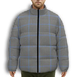 ScotsTee Shop Scottish Haig Modern Premium Tartan Collar Down Jacket Winter White Duck Down Plaid