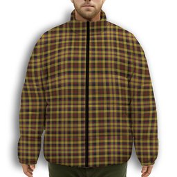 ScotsTee Shop Scottish Jardine Premium Tartan Collar Down Jacket Winter White Duck Down Plaid