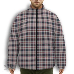 ScotsTee Shop Scottish Merrilees Dress Dance Premium Tartan Collar Down Jacket Winter White Duck Down Plaid
