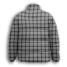 ScotsTee Shop Scottish Wallace Dress Premium Tartan Collar Down Jacket Winter White Duck Down Plaid